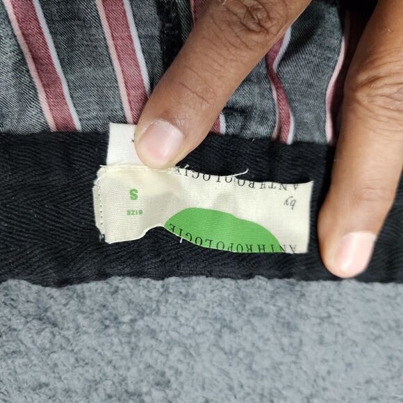 By Anthropologie Women's Red/Black Silky Striped Ankle Tie Jogger Pants Size S - Picture 4 of 10